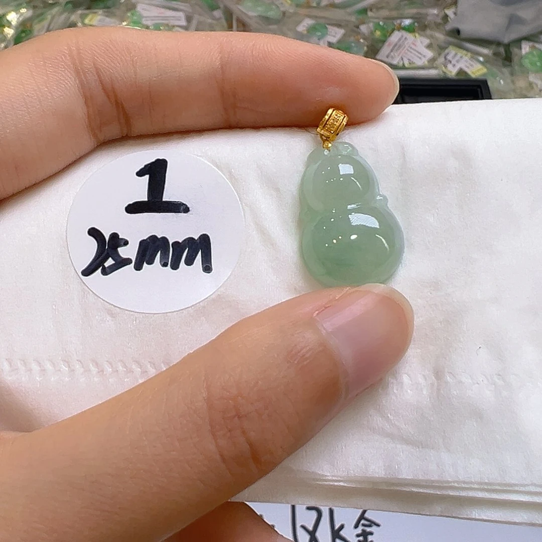 翡翠18K金镶嵌吊坠(不含链)翡翠