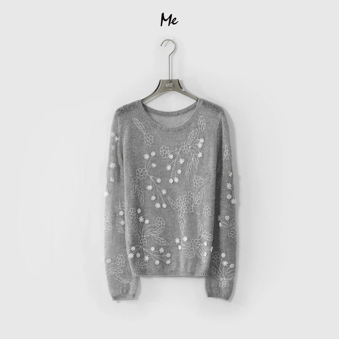 ME【蒲公英针织衫】绵羊毛混纺重工提花显瘦百搭休闲针织衫MESS1291