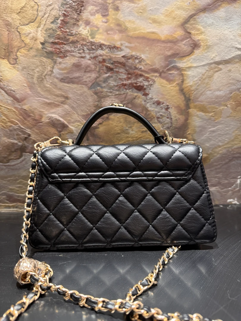 HIRMRIS手工真皮包21-551219-黑 香小盒子黑色  手标