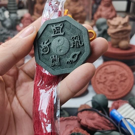 泥塑玉兰衙香道家紫薇牌车挂微瑕