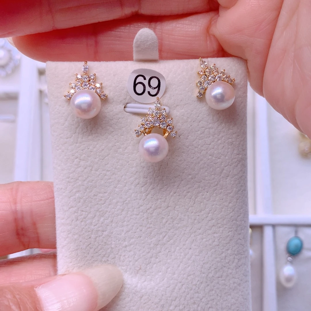 淡水珍珠耳饰合金