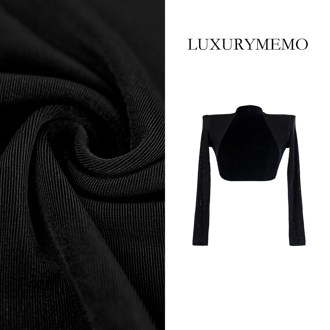 LUXURYMEMO【刘熊熊】显瘦气质短款醋酸百搭短外套炸街通勤两穿披