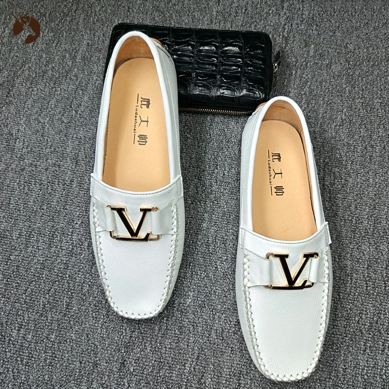 2025新款真皮豆豆鞋头层牛皮男鞋乐福鞋开车时尚百搭懒人休闲皮鞋