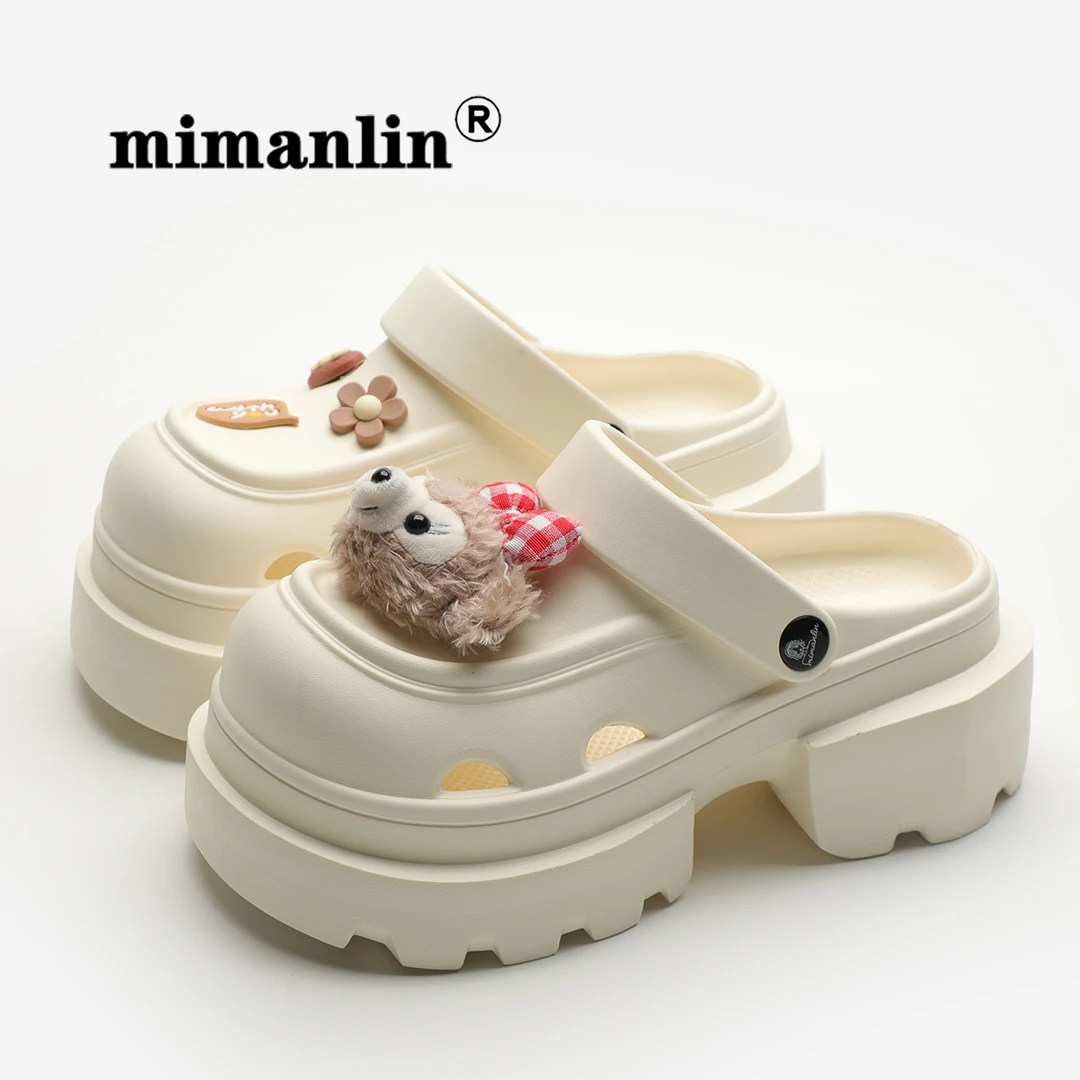 高7CM绝美凉鞋女上班不累脚夏季外穿2025新款防滑白色沙滩洞洞鞋