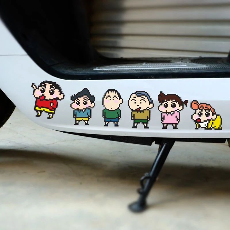 蜡笔小新车贴卡通趣味汽车贴纸电动车装饰摩托头盔贴车身划痕遮挡