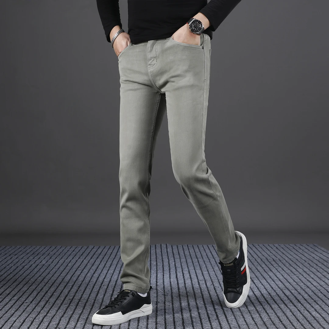 轻奢商务男士牛仔裤男款爆款2025新款秋冬款修身小脚休闲弹力裤子