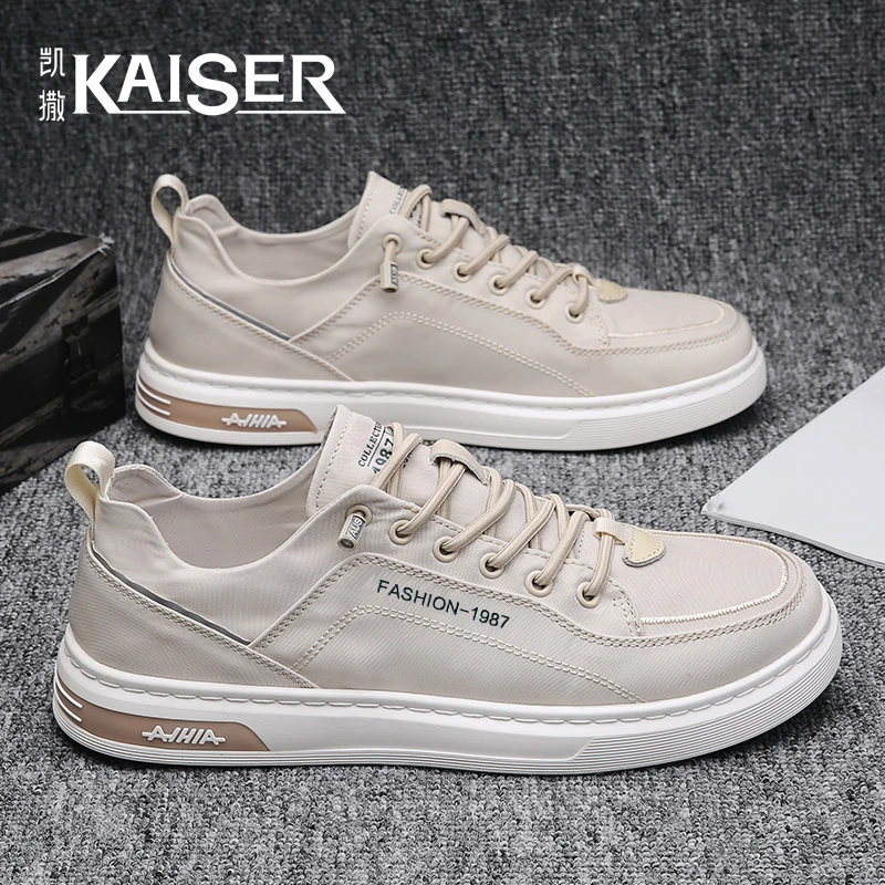 凯撒男鞋夏季轻便透气薄款休闲帆布鞋子男款百搭耐磨运动板鞋-C87