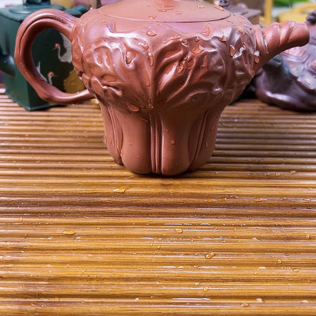 紫砂茶壶白财壶龙血沙310cc