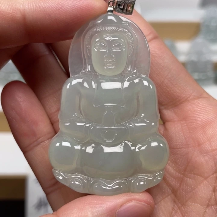 翡翠未镶嵌套链天然缅甸翡翠A货观音113号