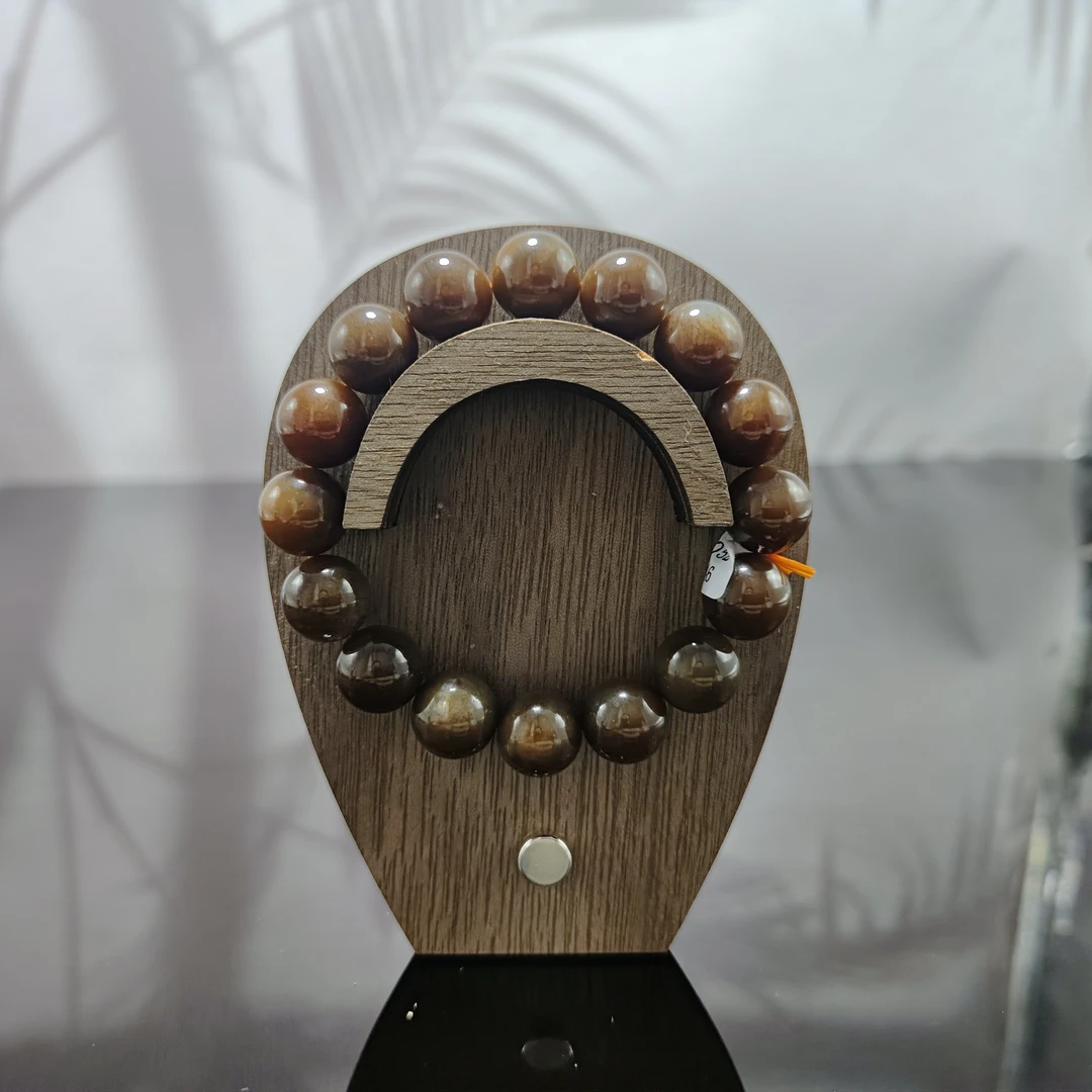 F和田玉且末糖圆珠手串（卡12）3946