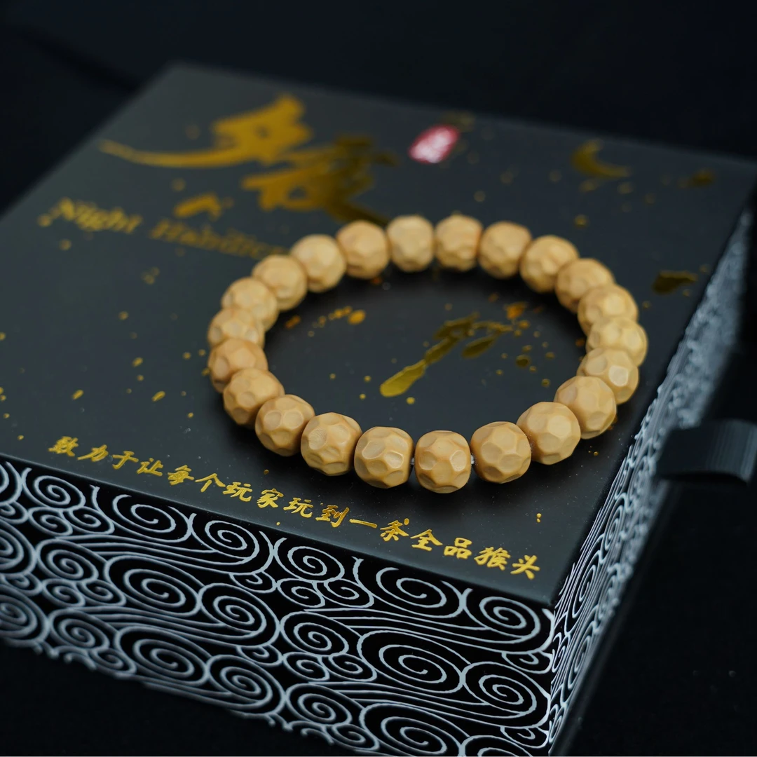 【夕夜】S毕业级黑金无相猴头手串