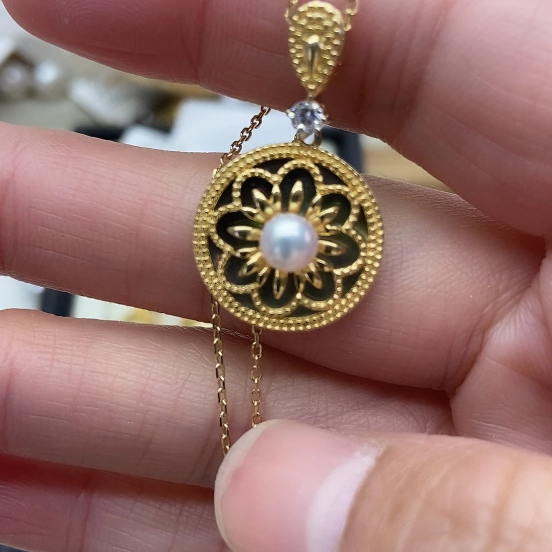 套链银S925镶嵌海水珍珠