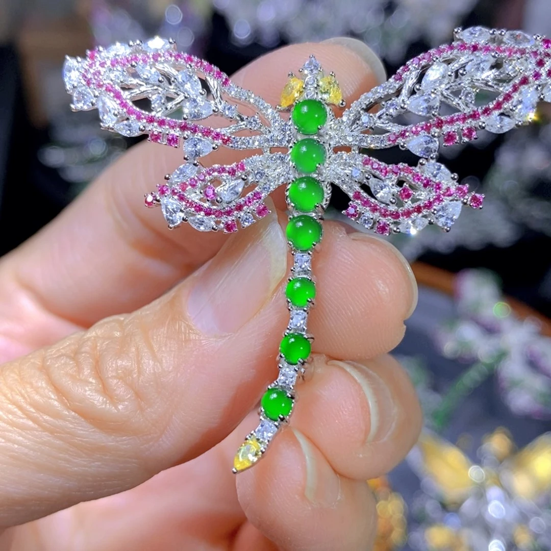 翡翠颈饰银S925镶嵌天然翡翠