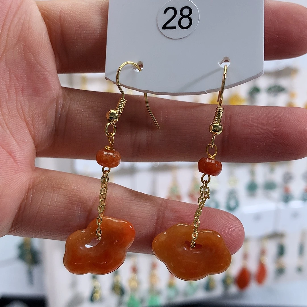 翡翠未镶嵌耳饰28