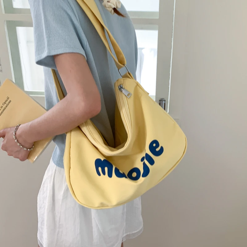 322学院风字母包包女2025新款潮时尚韩版托特包休闲大容量斜挎包