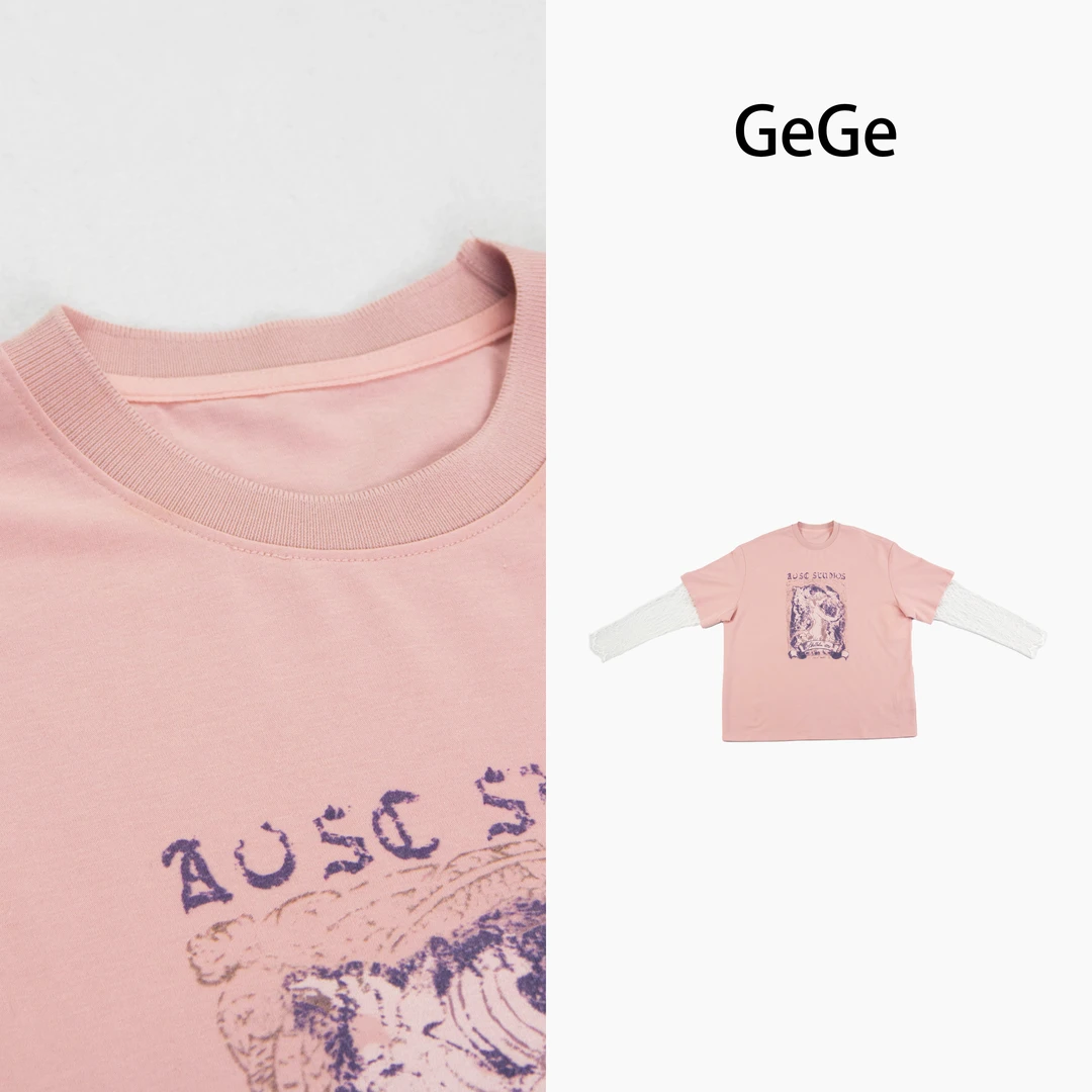 【格格专属】OSE蕾丝拼接印花长袖