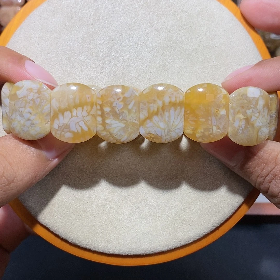 硅化珊瑚（珊瑚玉）手串未镶嵌糖冰龙骨43