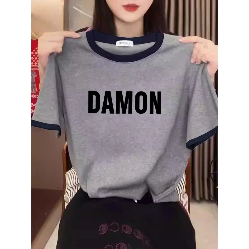 小众设计感不撞款正肩拼色短袖t恤女ins时尚百搭洋气上衣2025夏季