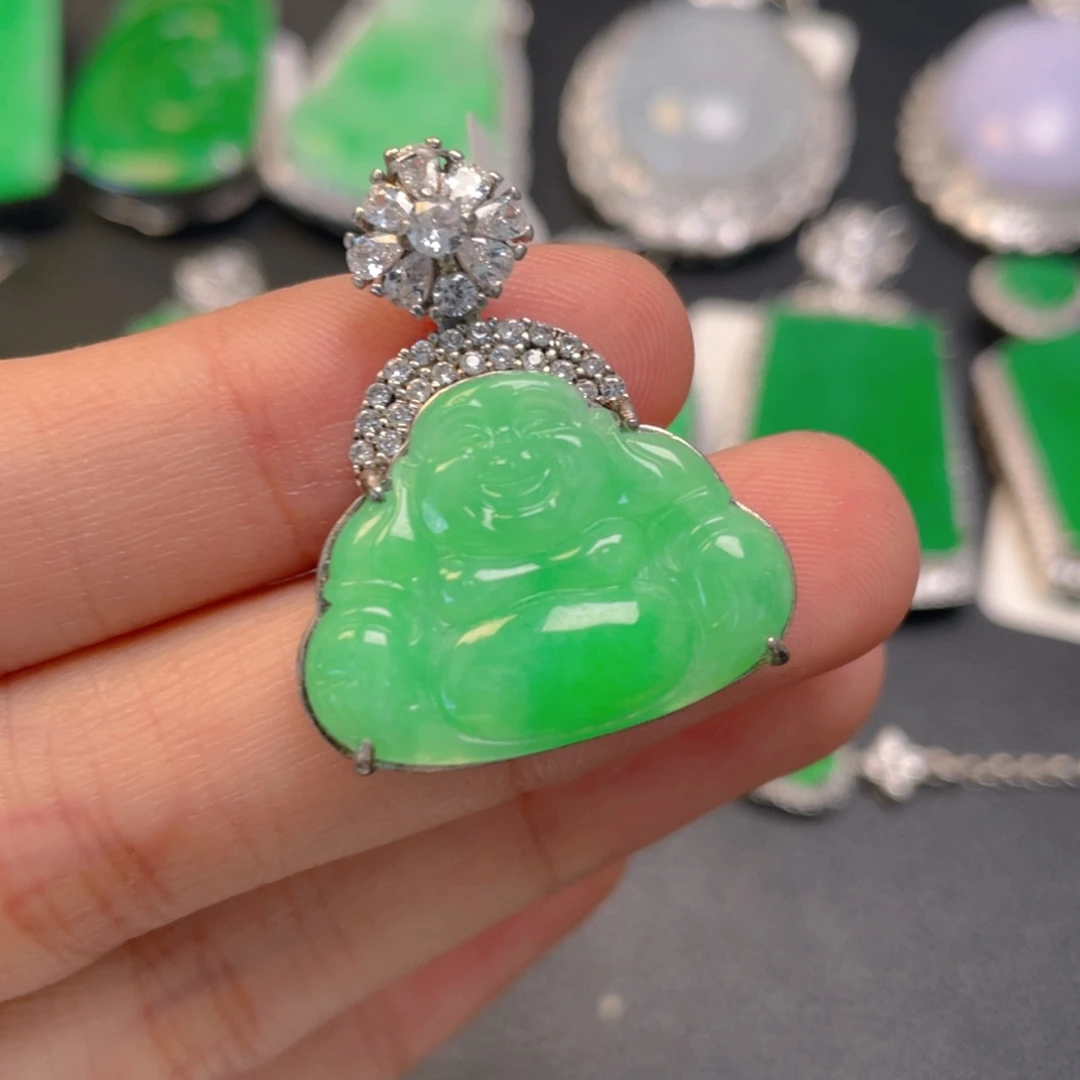 翡翠银S925镶嵌颈饰