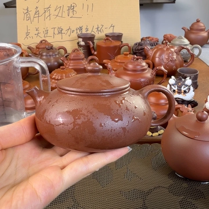 紫砂茶壶紫泥全手寒江200毫升