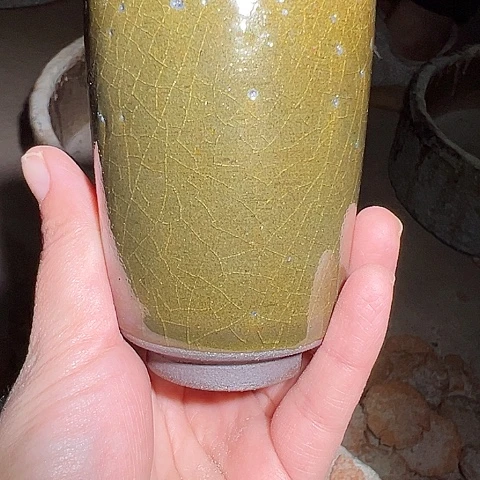 瓷学**影宋御柴烧主人杯微瑕