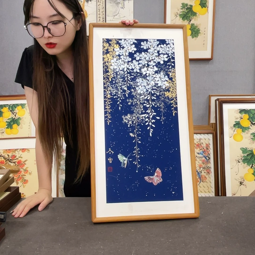 书法手绘带框尺寸：36*69