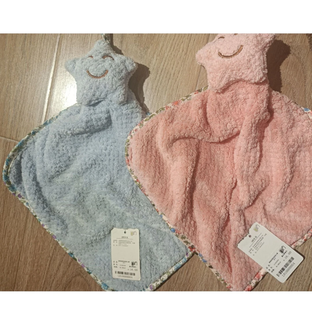 可挂式可爱珊瑚绒搽手巾（颜色随机发货）