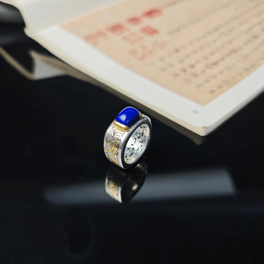 梵器制造新款新品创意设计系列男士时尚小众百搭款足银青金石饰品