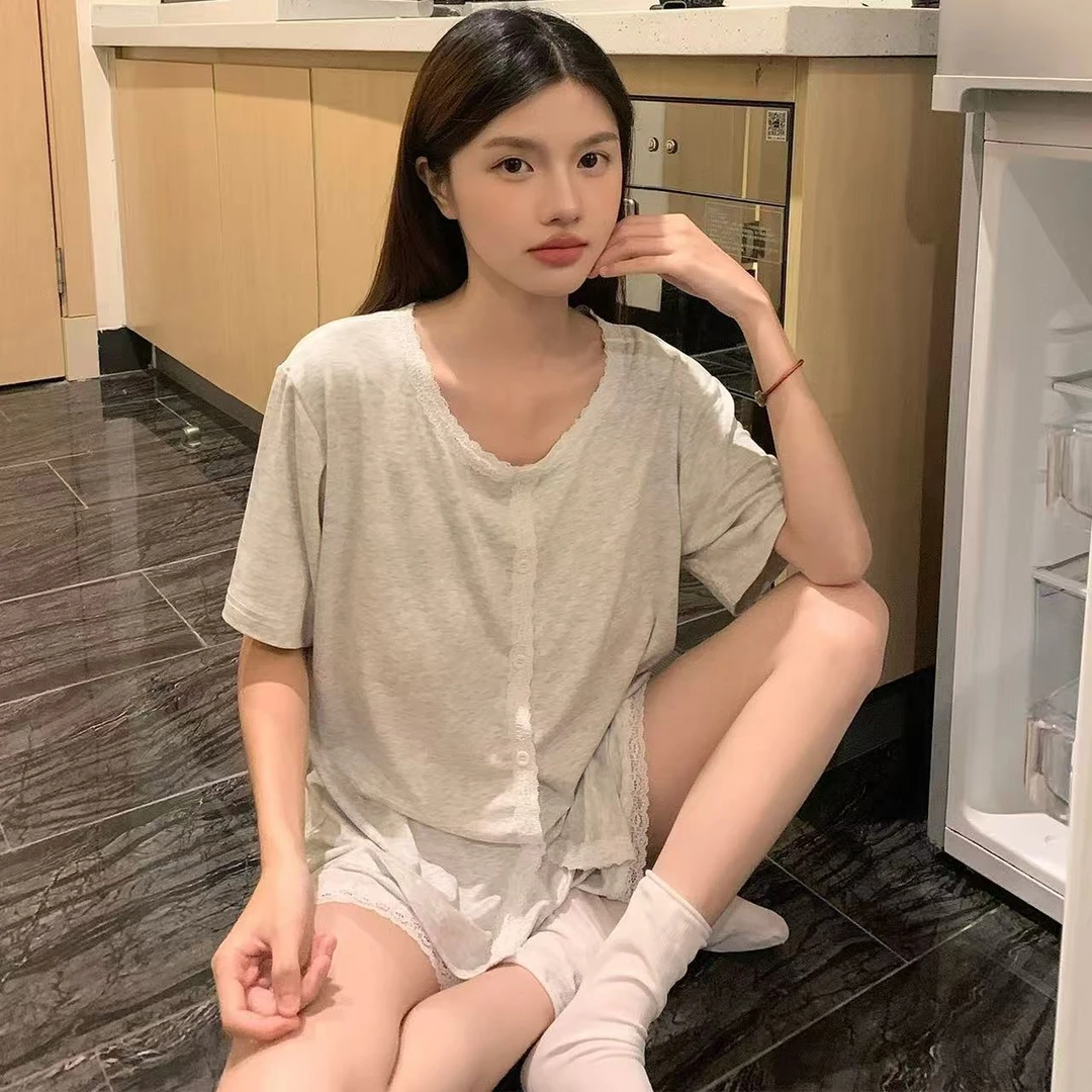 纯色短袖夏季睡衣家居服套装有弹性【C区】3851 C26-2