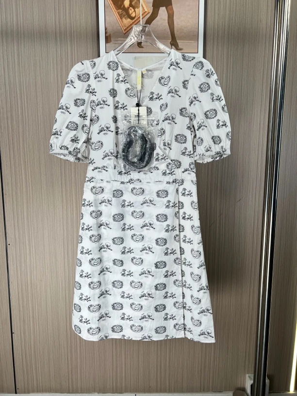 7573品牌撤柜FG碎花夏季女装时尚设计款收腰休闲连衣裙气质裙子
