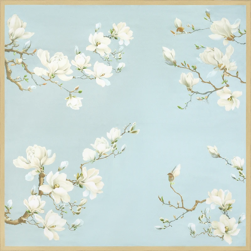 达芬奇密码2025秋冬新款丝巾气质时尚真丝百搭方巾梦境幽兰