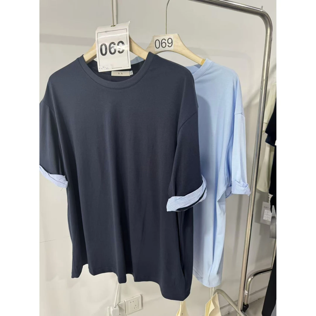 069-HA3609-韩版拼接大T