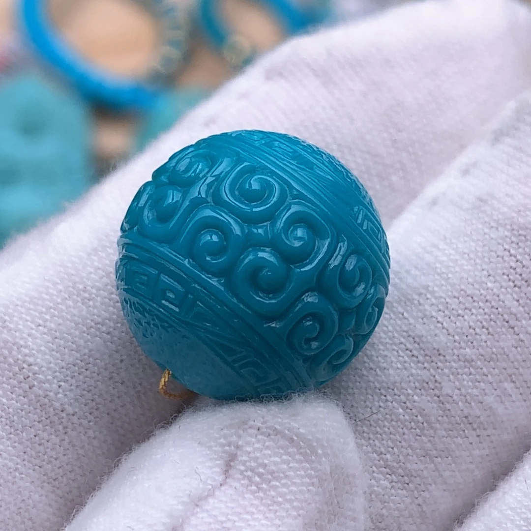 未镶嵌绿松石珠宝奇石16.8mm