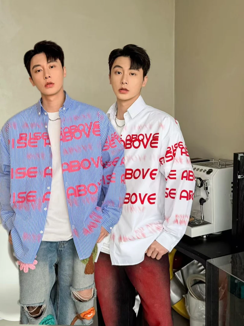 PC-【虚幻】字母印花四季款男女同款衬衫