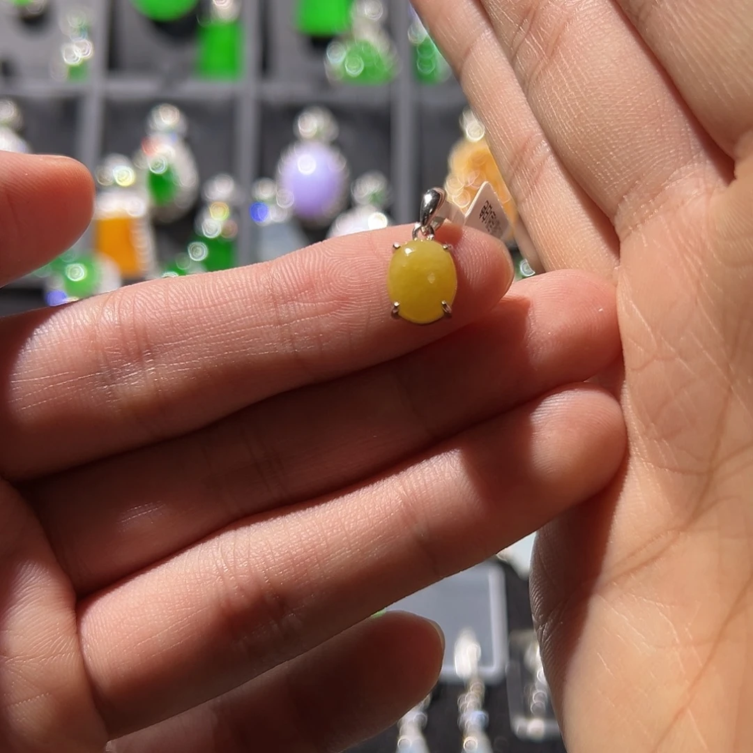 翡翠银S925镶嵌吊坠(不含链)