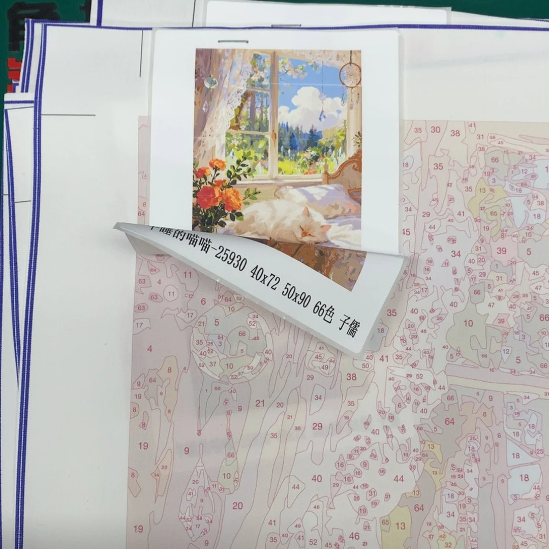 棉布琪**想（有画布） 午睡的喵喵 中尺寸 棉布