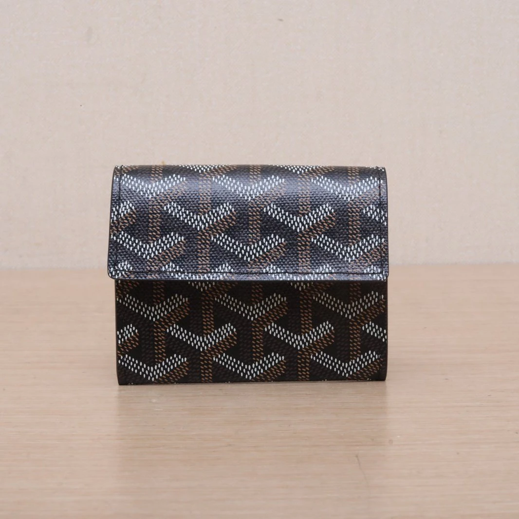99新 Goyard 【黑黑】 黑色 PVC 经典 老花 零钱包 卡包