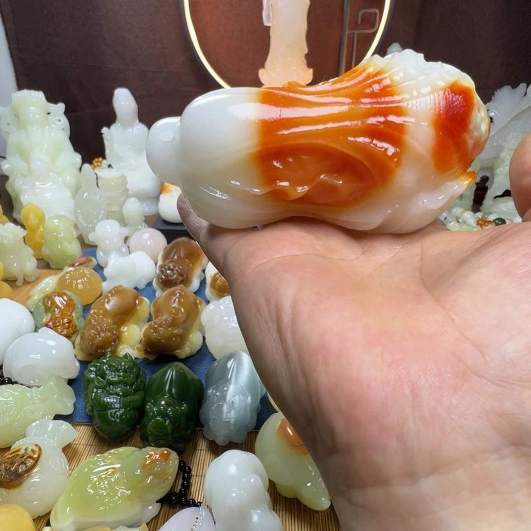 石材手工雕刻摆件白菜