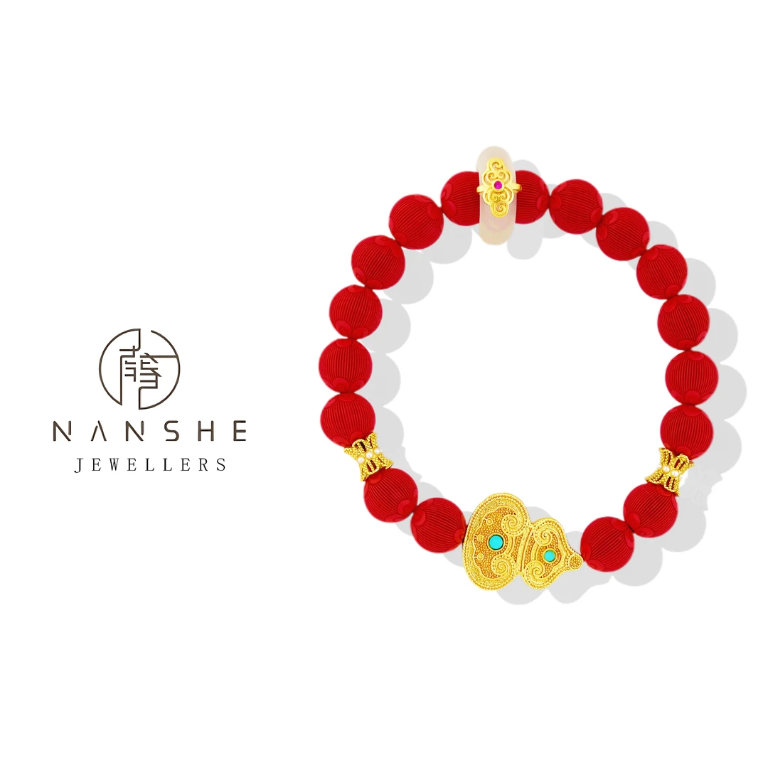 NANSHE/南奢【诸事顺利】红丝绒灯笼葫芦手链