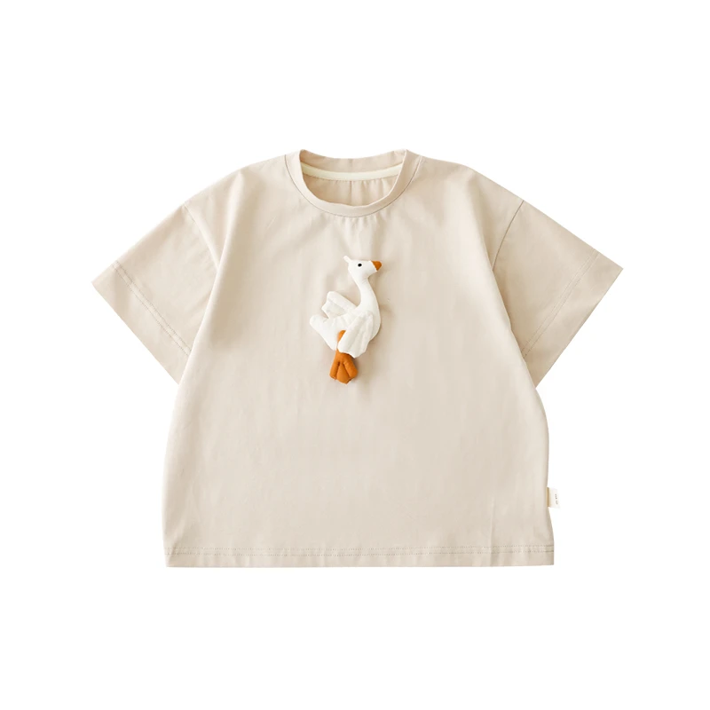 YOEHYAUL/幼悠儿童短袖夏季圆领洋气玩偶韩版上衣宝宝童装N3136