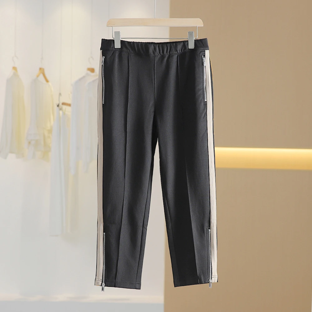 【半价q仓-唐长老自营】27631男装百搭直筒针织舒适九分裤OSL0