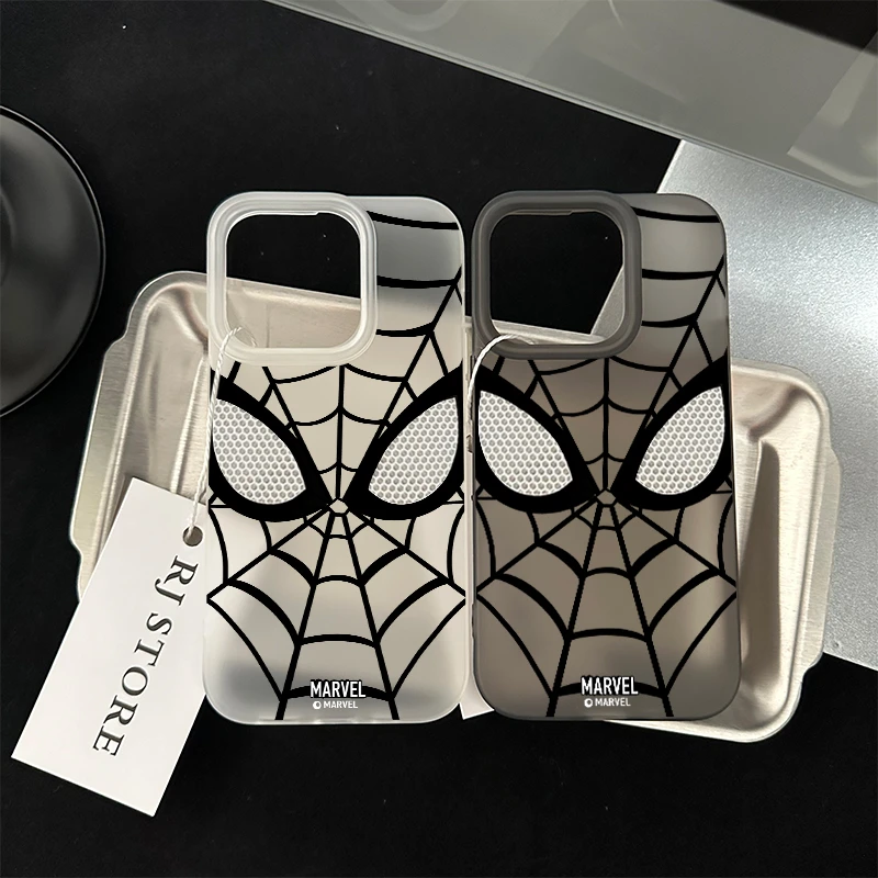 奥菲顿蜘蛛侠面罩适用iPhone17/16磨砂大孔手机壳华为vivoppo小米