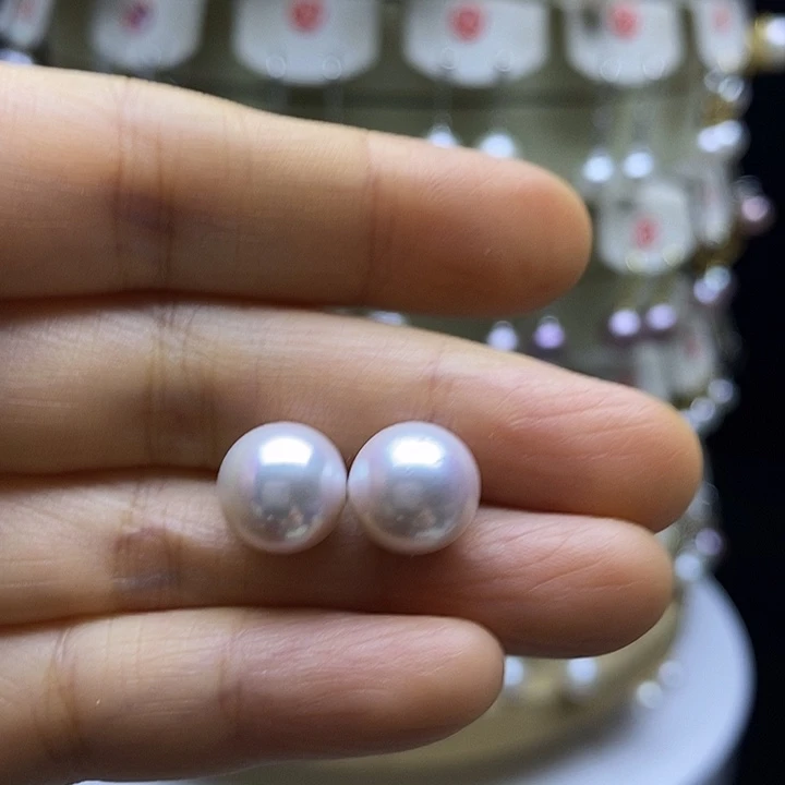 淡水珍珠耳饰银S925镶嵌闹*