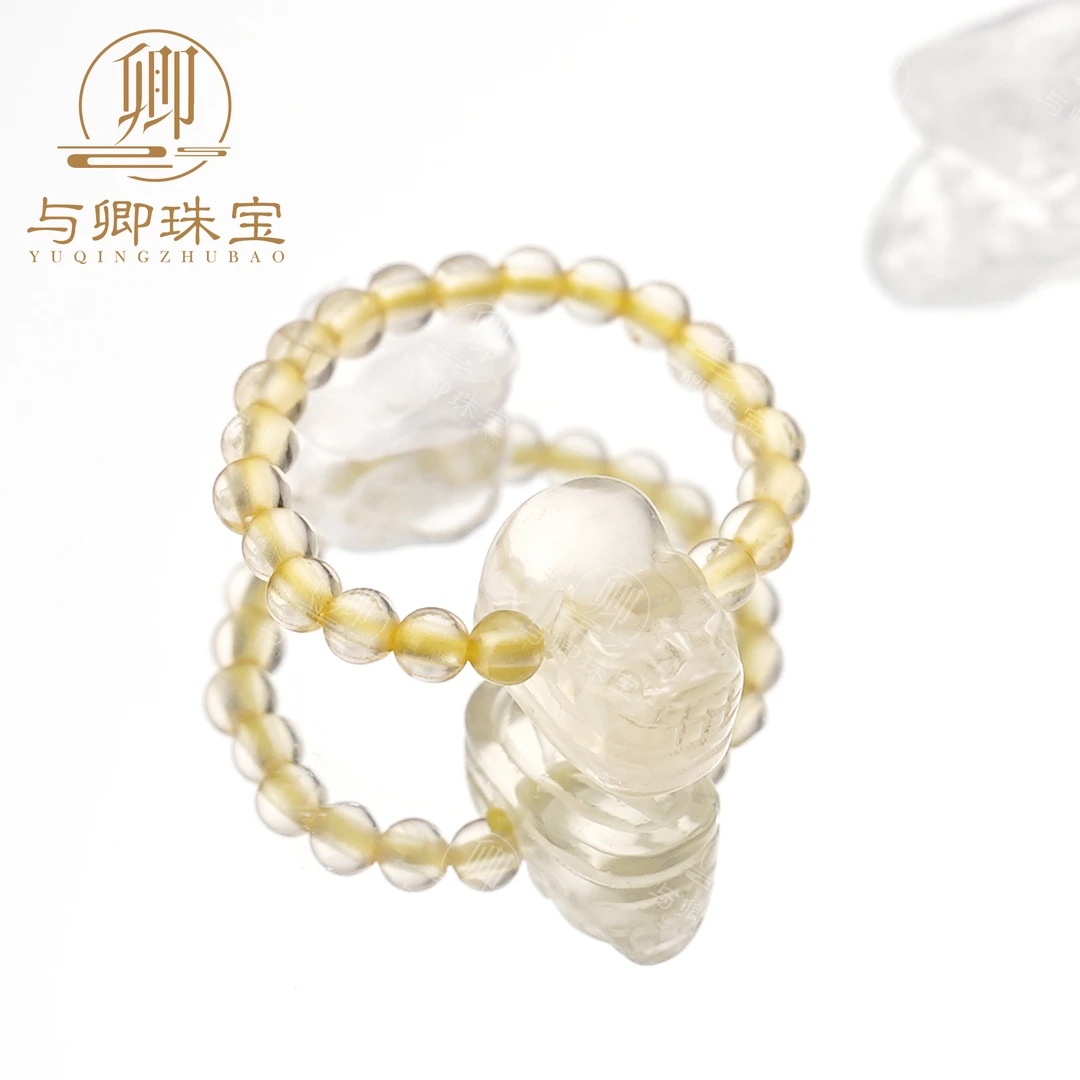 【与卿珠宝】天然柠檬晶戒指