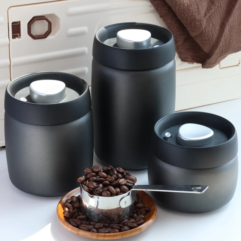 咖啡豆保存罐抽真空304不锈钢密封罐陈皮储存罐食品级茶叶储物罐