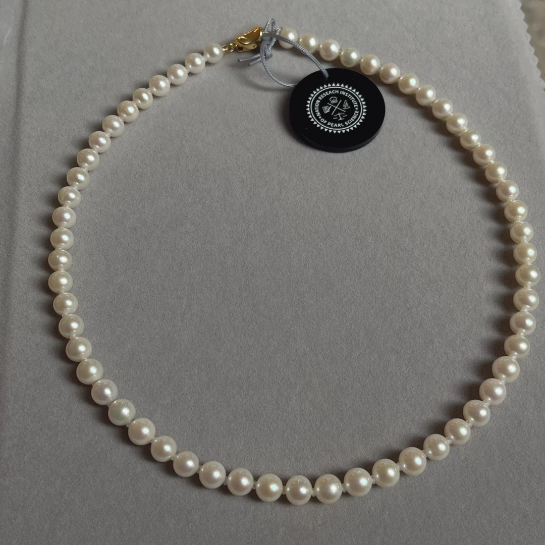 X968【TT】S925银 淡水无核珍珠项链 7-8mm（带大证）