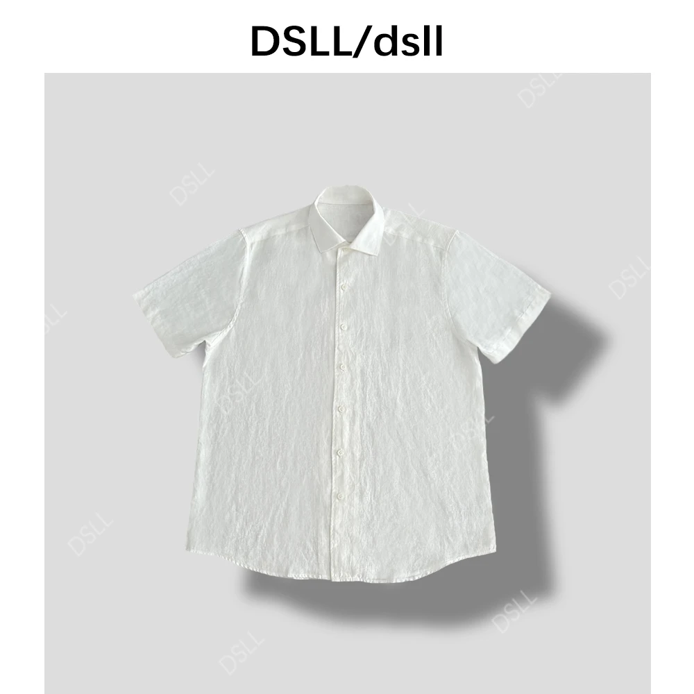 2025手工缝制可溯源天然植物亚麻短袖衬衫D25836