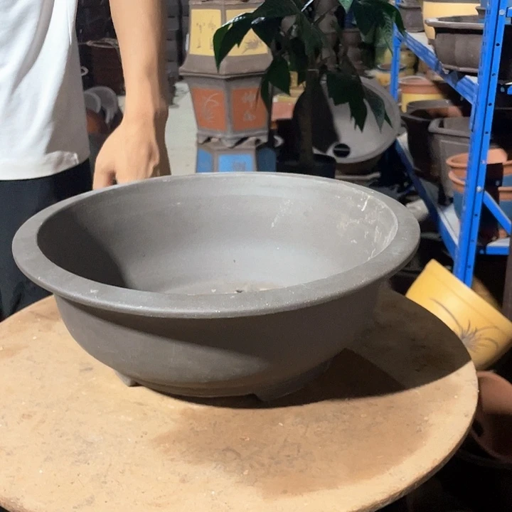 3紫泥大碗盆花盆花盆