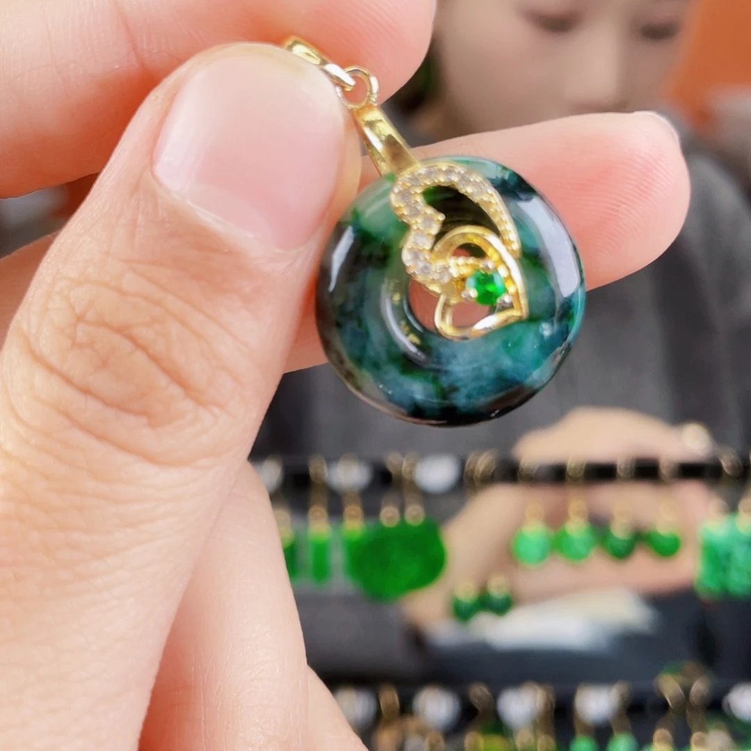 翡翠未镶嵌耳饰饰品