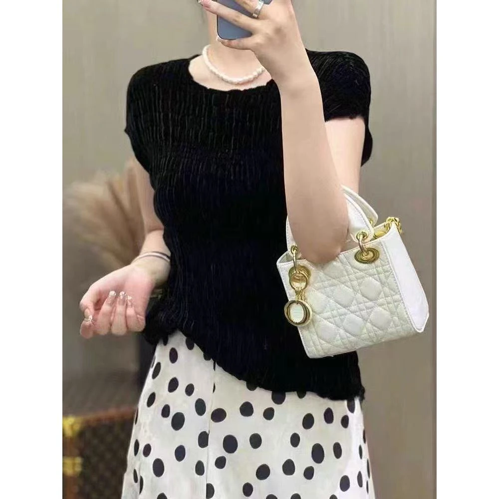 晶姐-82208欧货女装秋季简约韩版网红春秋洋气时尚百搭短T